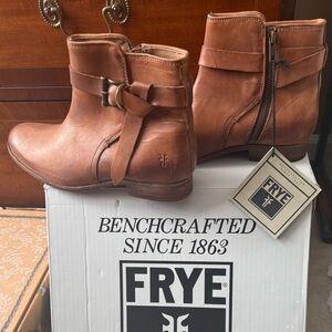 Frye Brown Leather Ankle Boots